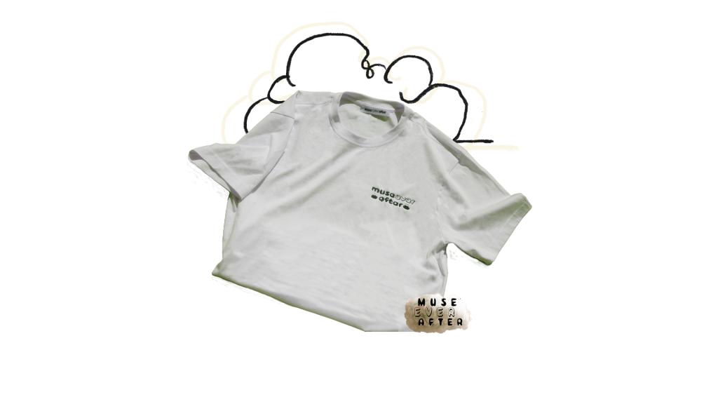 Muse Ever After® Logo T-Shirt – Cream / Navy | Muse Ever After | shop.museeverafter.com