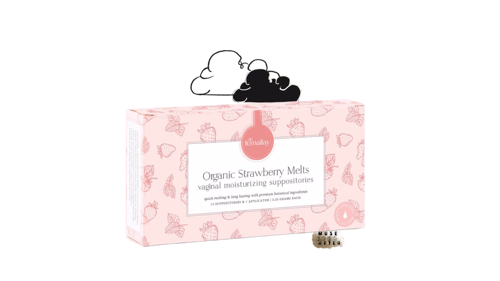 Vaginal Suppositories Organic Strawberry Melts | FEMALLAY | Muse Ever After available at shop.museeverafter.com.
